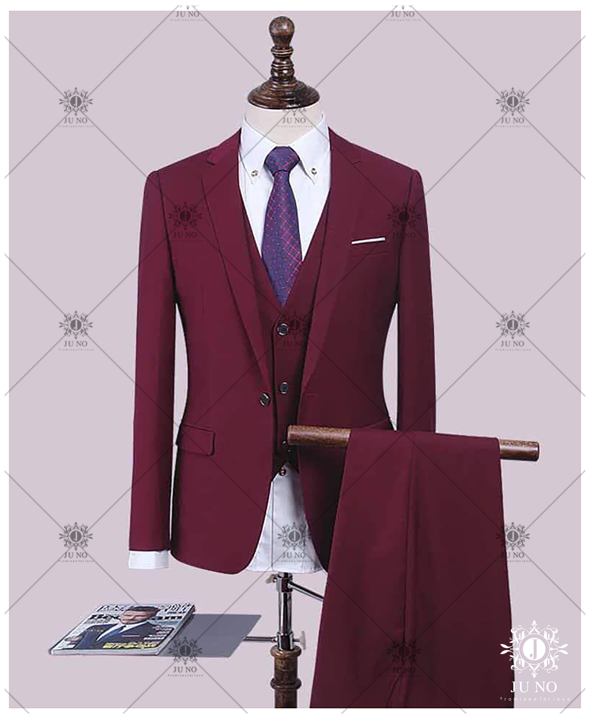 Vest đỏ mận lịch lãm