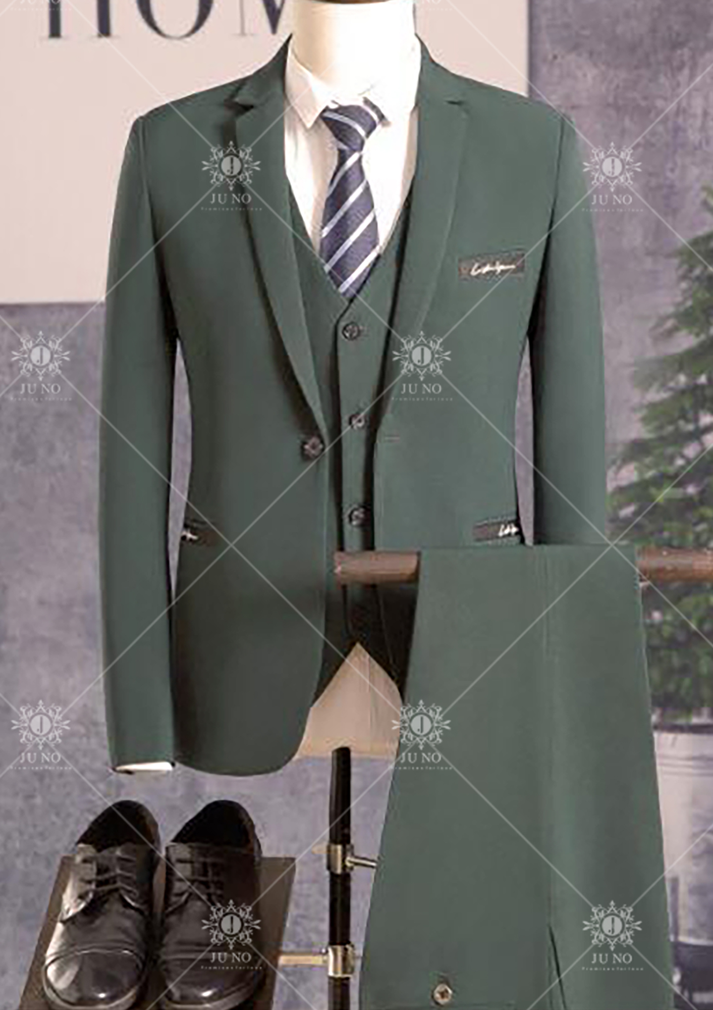 Vest xanh ghi lịch lãm